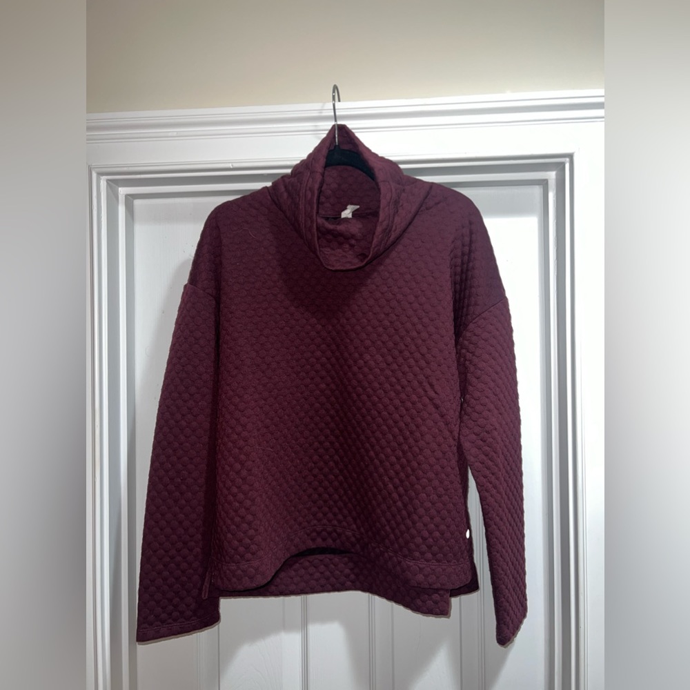 Anthropology Apana Mock Neck Pullover Size L, Plum Purple